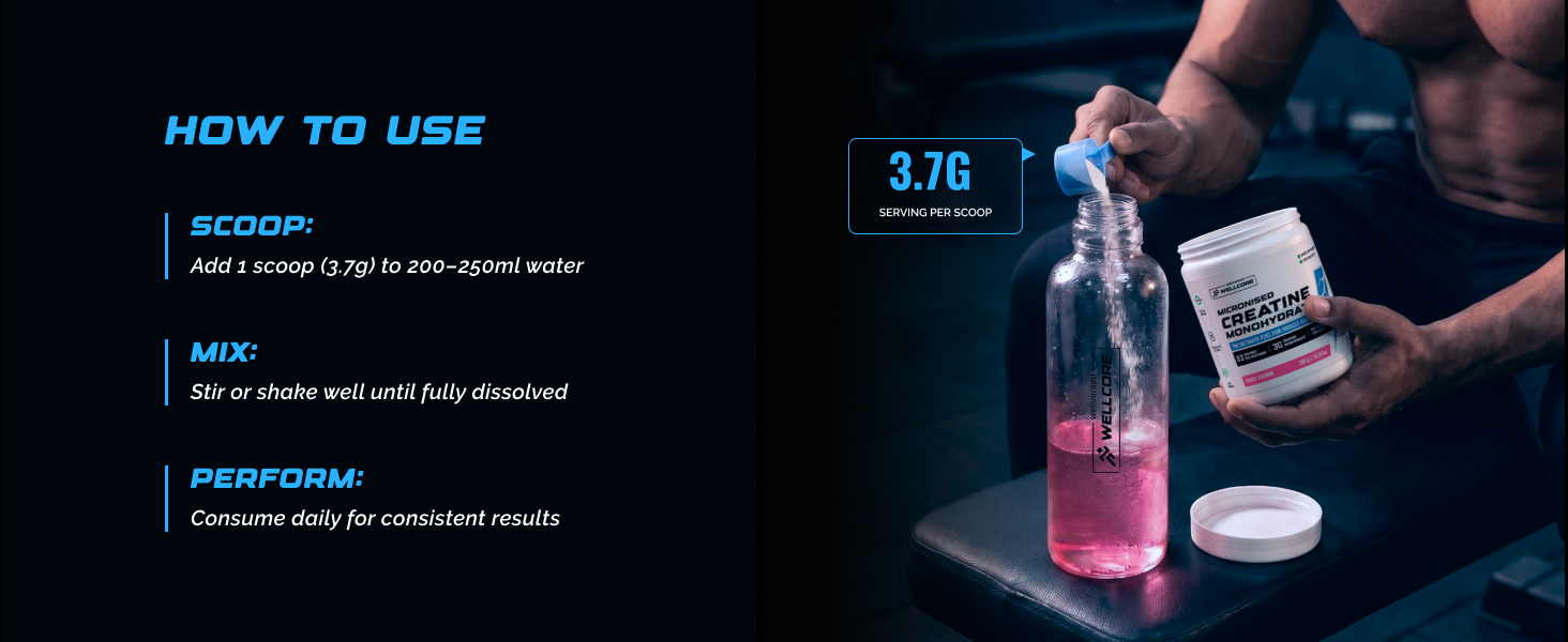 Wellcore Pure Micronised Creatine Powder (33 Servings, Watermelon Wave)