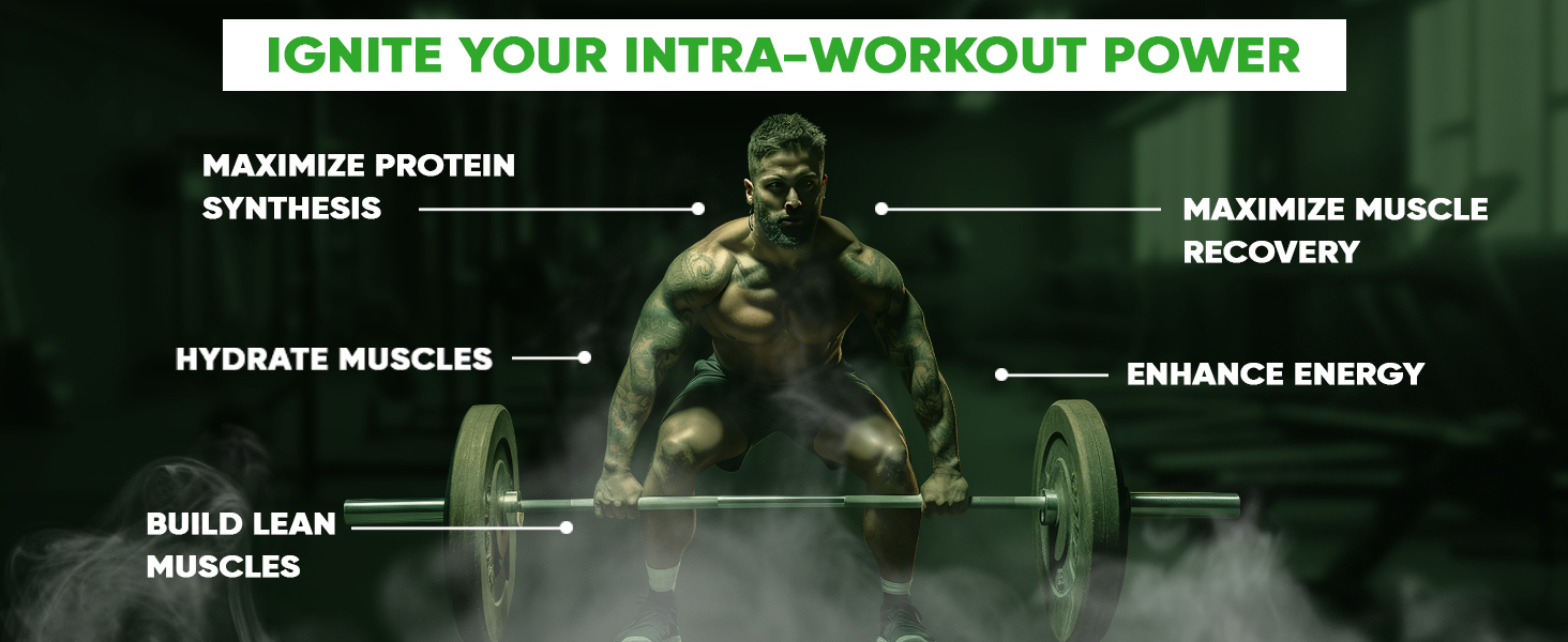 DENZOUR NUTRITION Denz Intra Workout | 3300mg BCAA + 6600mg EAA | Muscle Pump & Energy Formula | For Men & Women | Watermelon Flavour | 300g | 30 Servings | During Workout Supplement
