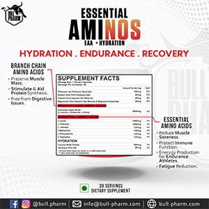 ESSENTIAL AMINOS | HYDRATION | Vegan BCAA,L-Leucine,L-Iso Leucine,L-Valine,Coconut Water Powder | Lean Muscle Building I Recovery I FSSAI Approved (Raspberry Lemonade)