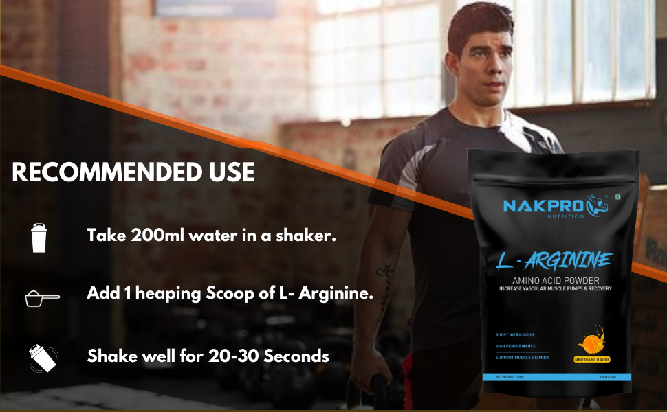 NAKPRO NUTRITION L-Arginine | 100g, Blueberry | 2g L-Arginine, 1.8kcal Energy | Pre Workout Amino Acid