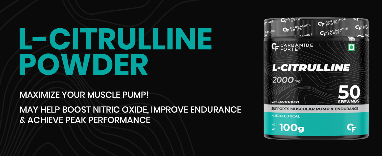 Carbamide Forte L Citrulline Malate Powder 2000mg | Boosts Nitric Oxide, Pre Workout Supplements for Men & Women - Unflavoured - 50 SERVINGS - 100g (Pack of 2)