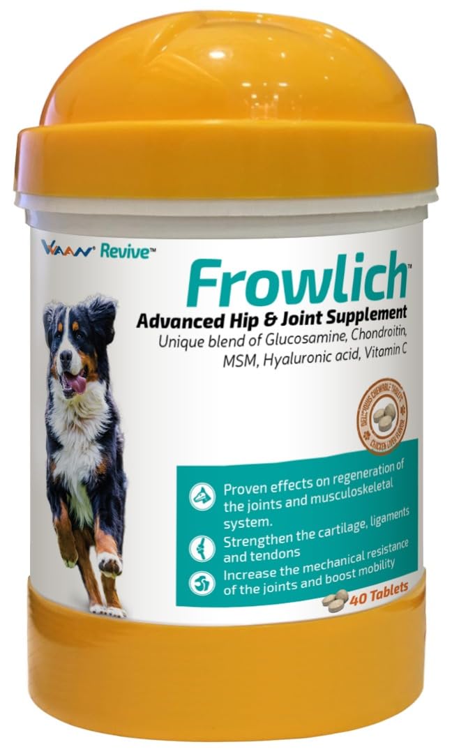 Frowlich Advanced Hip and Joint Supplement 40 Tablets- Unique Blend of Glucosamine, Chondroitin, MSM, Hyaluronic Acid & Vitamin C for Joint Support & Mobility – Tablets
