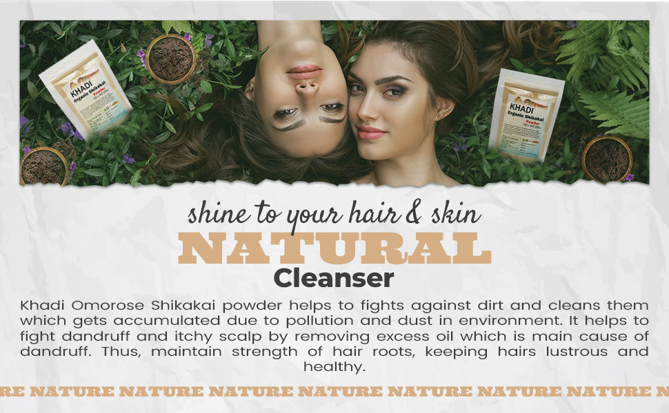 Khadi Omorose Shikakai Powder (Natural Hair Cleanser For Deep Cleansing and soft hairs),100 Grams