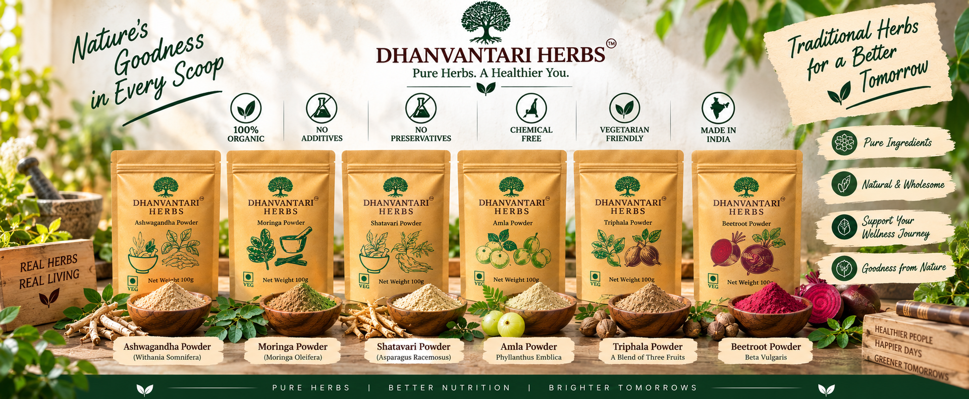 Dhanvantari Herbs Organic Amla Powder, Indian Gooseberry, Amla Churna 100g