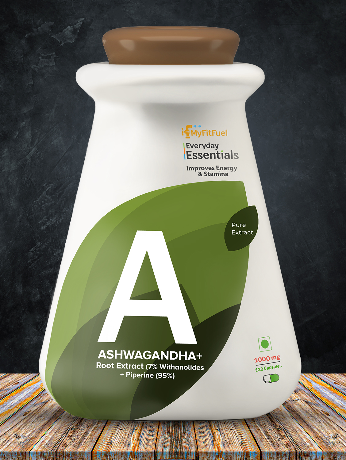 MyFitFuel Ashwagandha Root Extract (7% Withanolides) with Piperine 95%, (1000mg), 180 Capsules