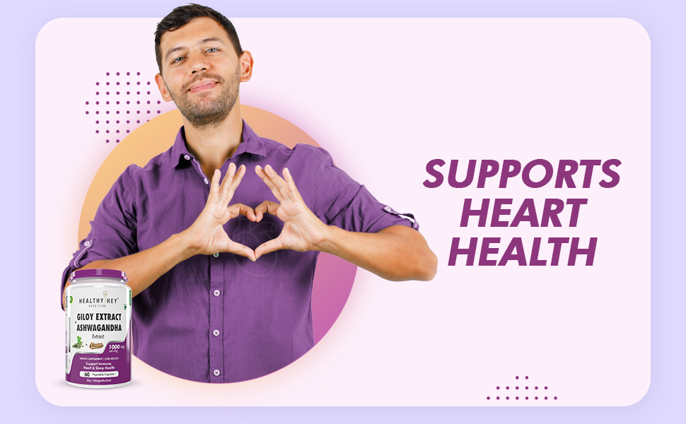 Healthyhey Nutrition Giloy Extract plus Ashwagandha Extract - Support Immunity-60 veg. capsules