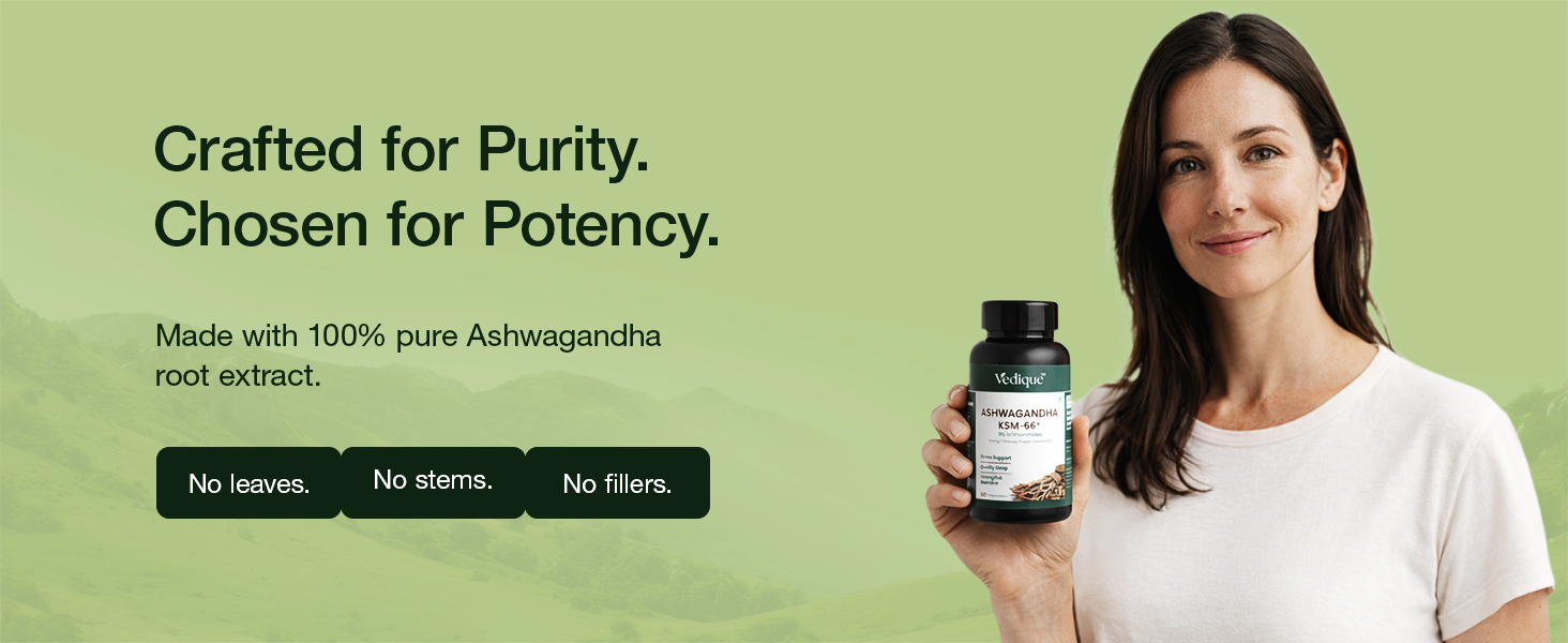 KSM-66 Ashwagandha 500 mg | 60 Veg Capsules | Root Extract