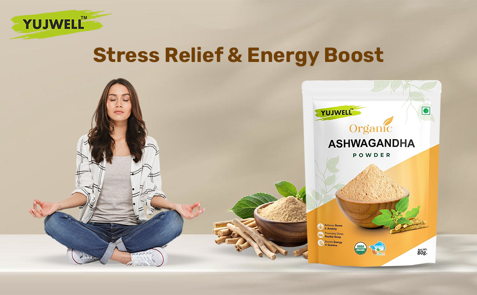 Organic Ashwagandha Powder 80g | Stress Support, Better Sleep & Recovery | Energy & Strength Booster | Indian Ginseng for Men & Women
