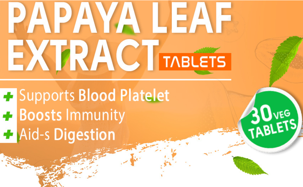 Herbal Hills Carica Papaya tablets - Immunity booster 500mg, carica leaf extract (60 Tablets)