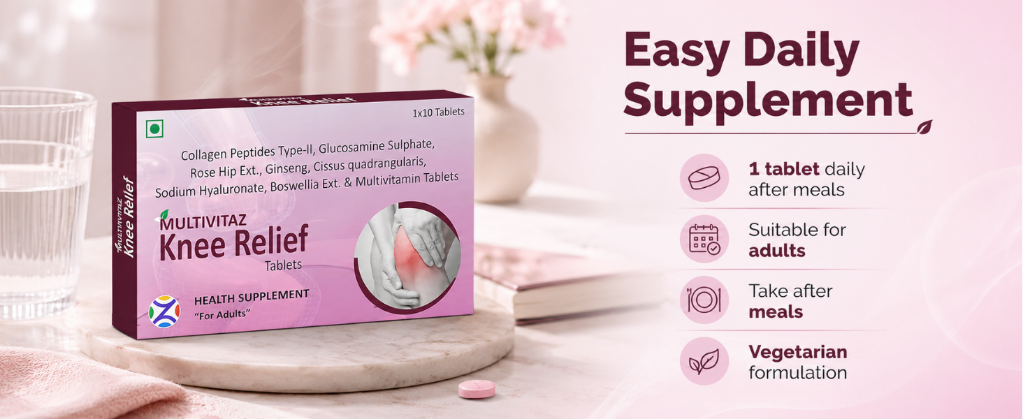 Advanced Joint Pain Support Supplement with Collagen Peptide Type-II, Glucosamine Sulphate, Boswellia Serrata & Rose Hip Extract | Mobility & Cartilage Support Supplement for Adults (30 Tablets)