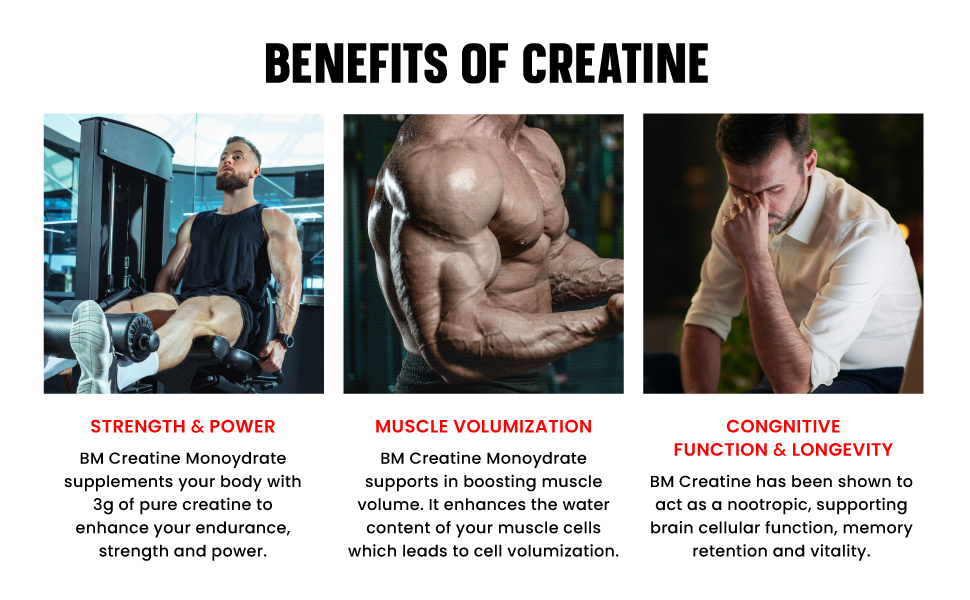 Bigmuscles Nutrition Creatine [257g, 83 Servings] | Unflavoured | Micronized Creatine Monohydrate To Support Lean Muscle Repair & Recovery, powder, 1 count