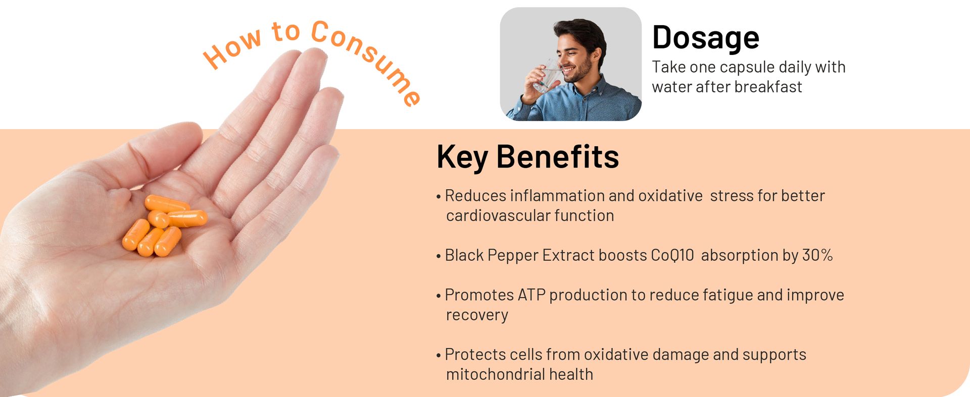 CoQ10 Capsules – Coenzyme Q10 150mg with Black Pepper for Better Absorption | CoQ10 Supplement for Heart Health Energy & Antioxidant Support | CoQ10 Supplements | 45 Capsules