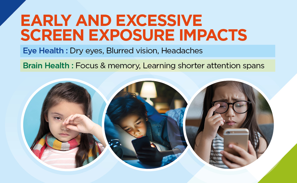 Little Visionaries | Eye + Brain + Daily Nutrition for (2-15 Years) Kids | Lutein, DHA, Zeaxanthin, Astaxanthin and Multivitamins | Strawberry Flavour 30 Gummies | 3 in 1 benefits in one gummy