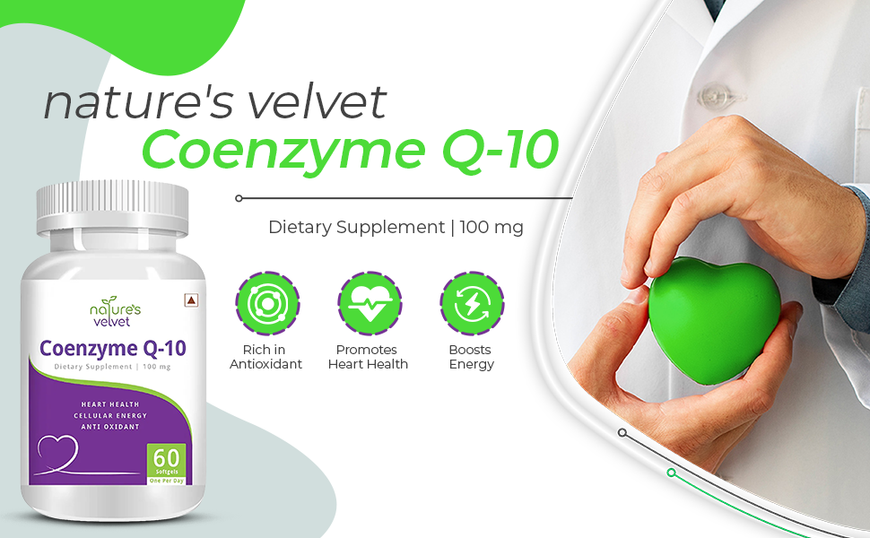 Natures Velvet Coenzyme Q-10 Rich in Antioxidant, Promotes Heart Health & Boosts Energy, 60 Softgels (Pack of 2)