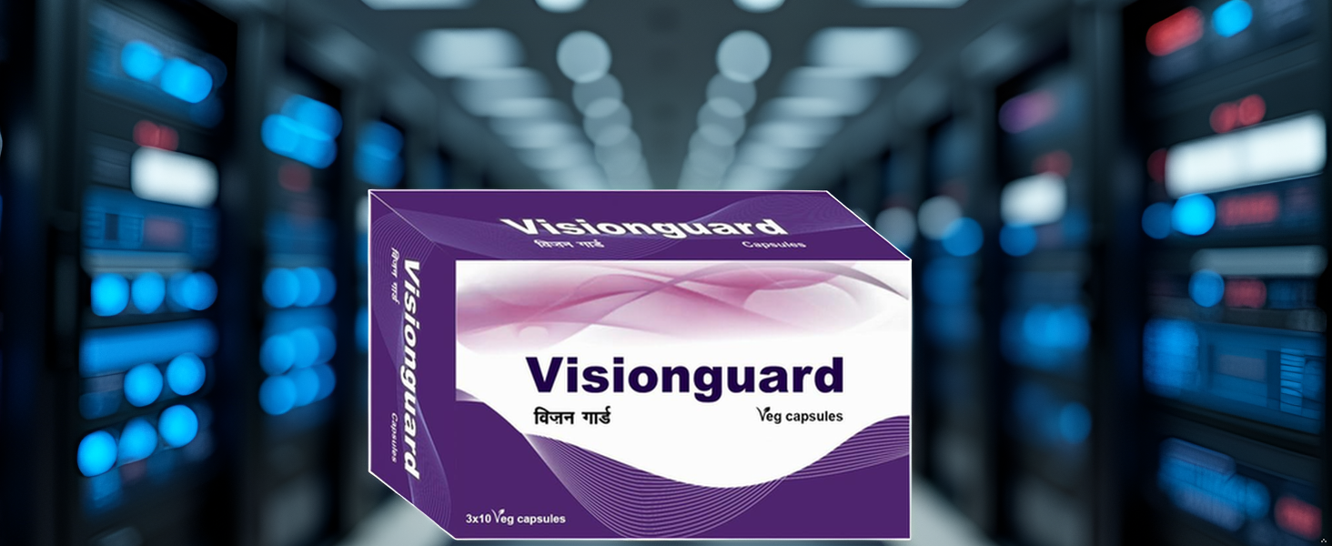 Shrey's Visionguard Natural Vision Support with Lutein, Zeaxanthin, Bilberry, DHA, Curcumin, Zinc & Essential Vitamins - 30 Vegan Capsules for Eye Health & Clarity