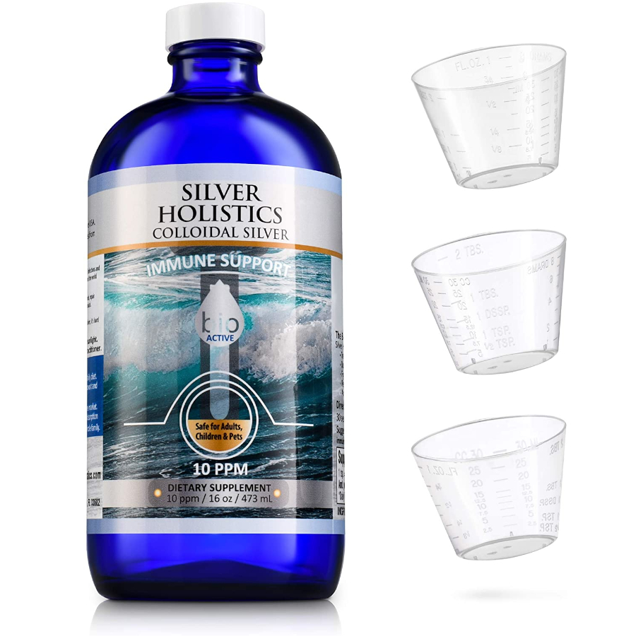 Silver Holistics Colloidal Silver Liquid Bundle – Includes 4 oz Glass Spray Bottle & 16 oz Glass Refill Solution w/Free Dropper - 10 ppm Immune Support Supplement for Children, Adults, & Pets