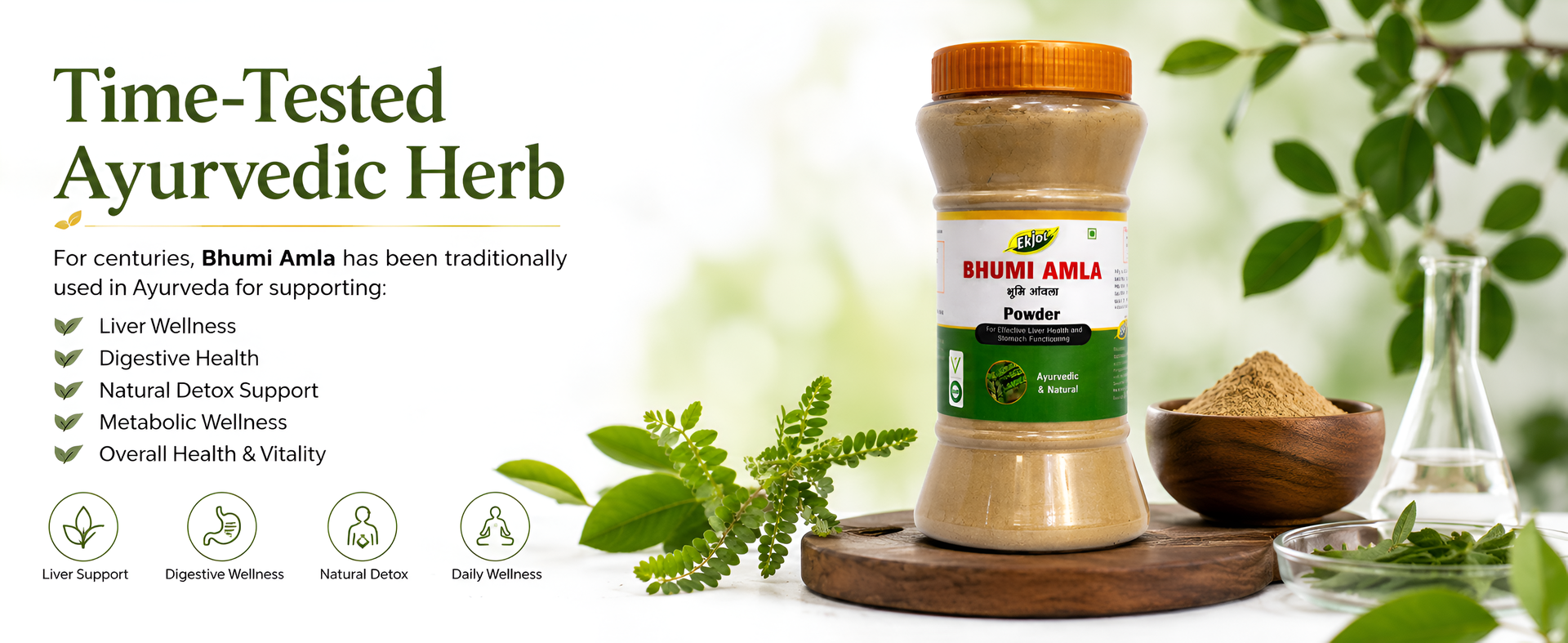 Bhumi Amla Powder/Churn - Organic And Pure Ingredient Extract For Healthy Liver Functioning And Digestive Strength | Enriched With Essential Nutrients | 200gm
