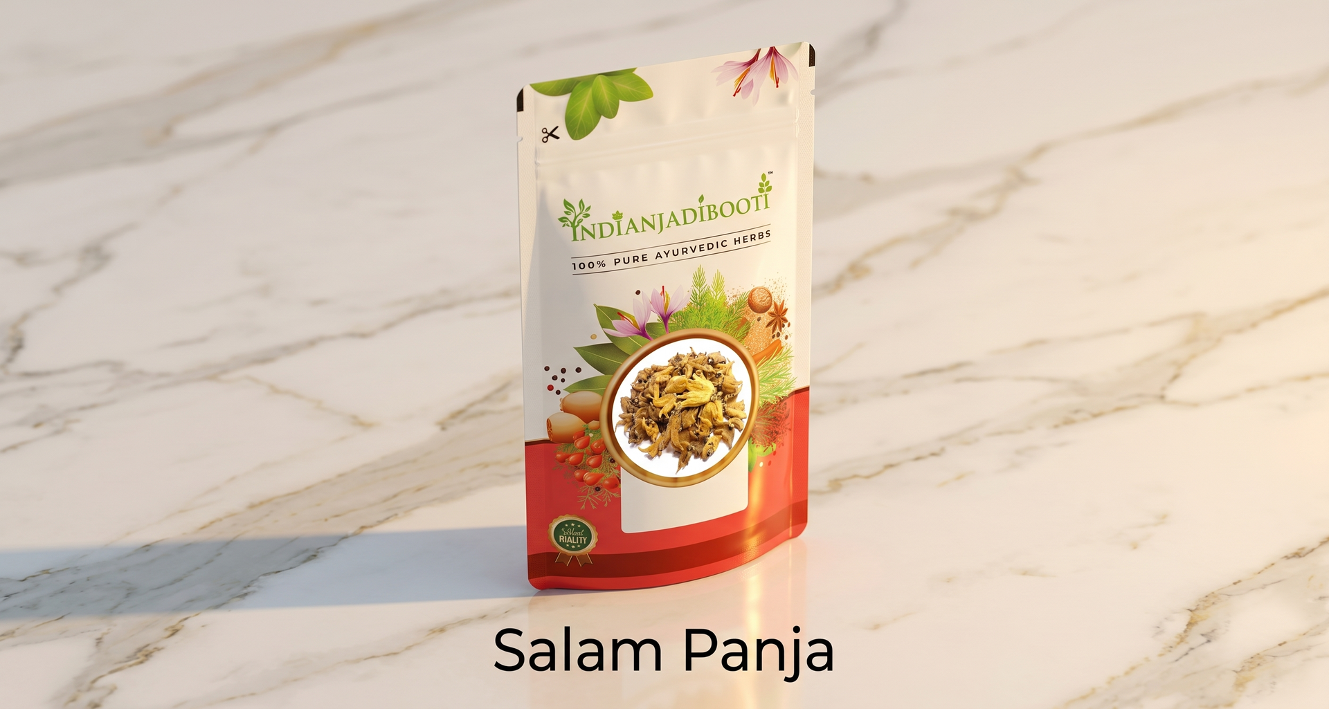 IndianJadiBooti Salam Panja Roots | Pure Dactylorhiza Hatagirea | Premium Ayurvedic Herb for Active Lifestyle, Energy & Physical Endurance | 100% Natural Raw Jadi Booti | FSSAI Licensed (10g)
