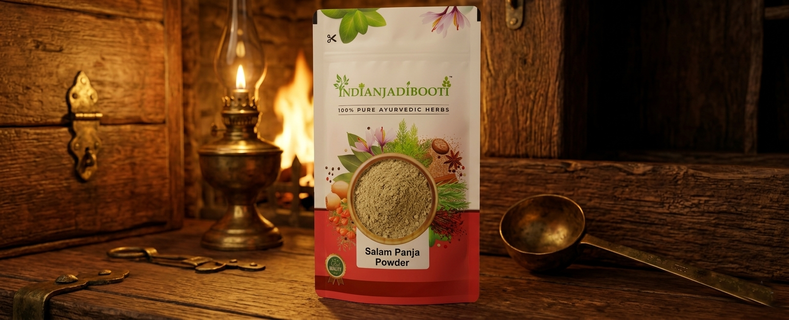 IndianJadiBooti Pure Salam Panja Powder (Marsh Orchid) | Rare Ayurvedic Root for Holistic Vitality, Traditional Rejuvenation & Systemic Strength (15g)