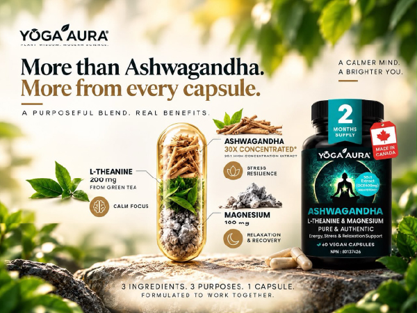 Pure Ashwagandha 6000 mg- 200mg,L-theanine 200mg, Magnesium Bisglycinate 75mg Per Capsule | High Potency , Expert Formulated | Resistance to Stress, Promote Relaxation, Energy, Memory Enhancement, Sleep Aid & Rejuvenative Tonic