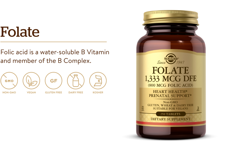Solgar Folate 1,333 mcg, 250 Tablets