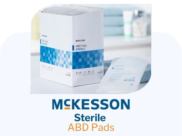 McKesson Sterile Abdominal- ABD Pads, 5 x 9 in