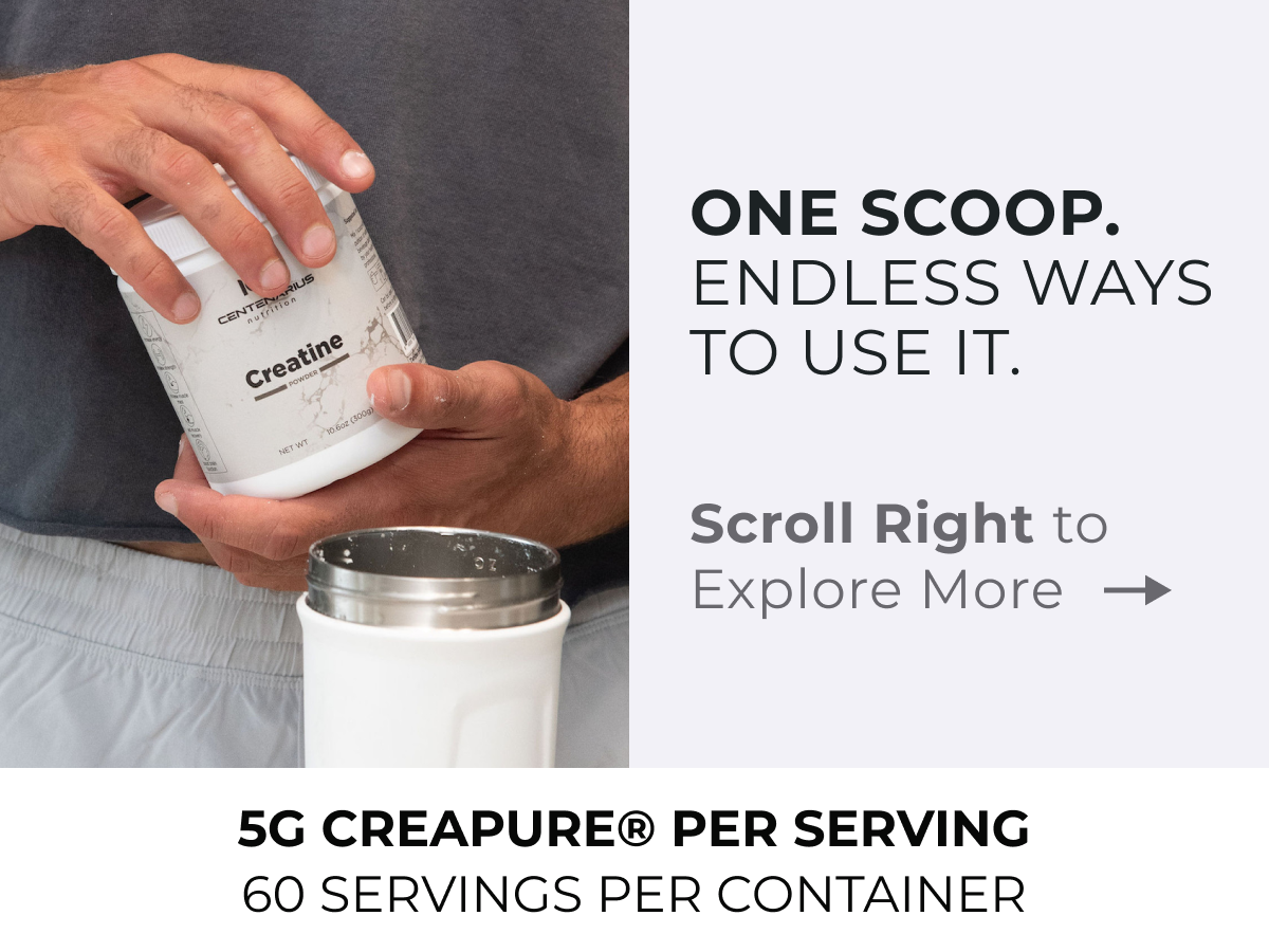 Creapure® Creatine Monohydrate Powder Unflavored 300g | Micronized Creatine Supplement for Men & Women, Supports Strength, Endurance & Muscle Performance | Centenarius Nutrition