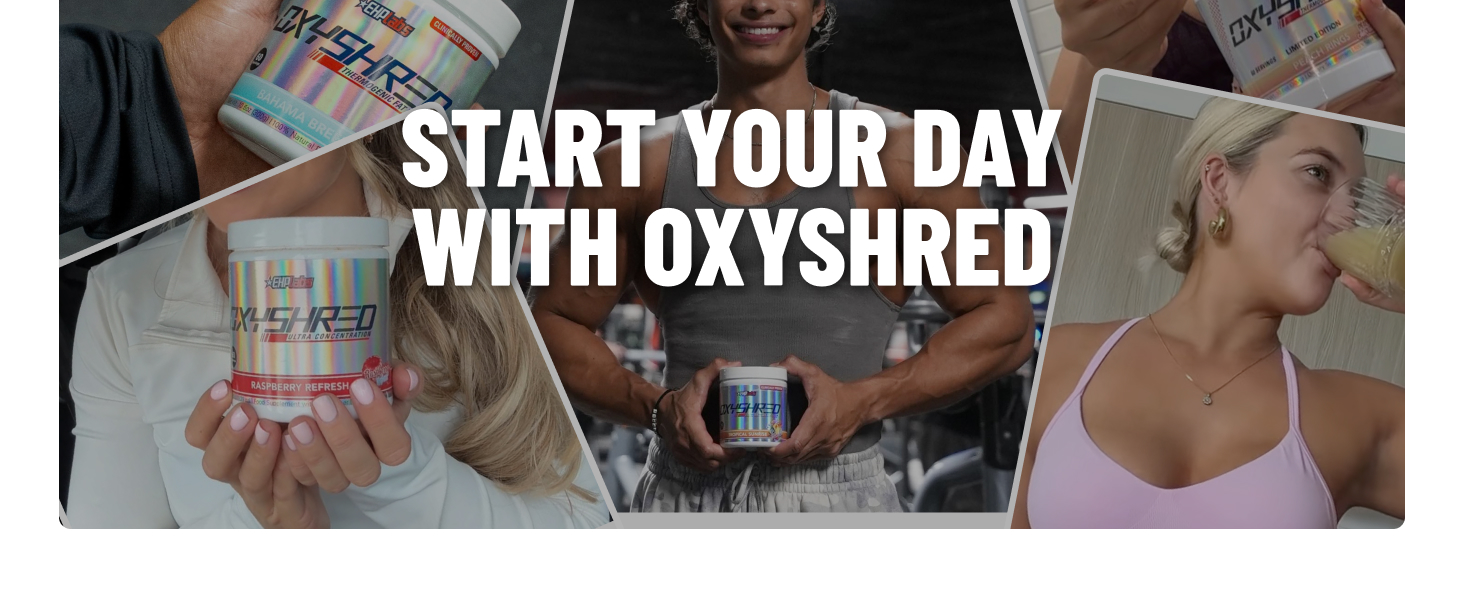 EHP Labs OxyShred Pre Workout Powder - Preworkout Powder with L Glutamine & Acetyl L Carnitine, Energy Boost Drink - Raspberry Refresh, 60 Servings