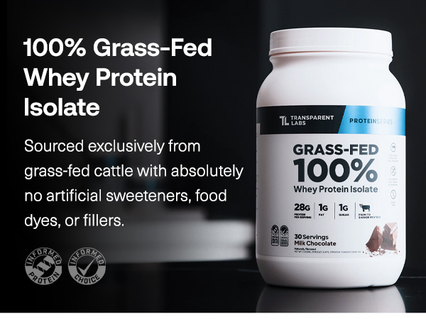 Transparent Labs Grass-Fed Whey Protein - 30 Servings, Milk Chocolate