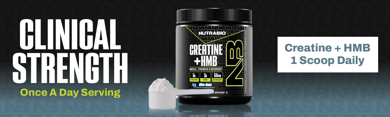 NutraBio Creatine + HMB- Creatine Monohydrate with HMB Powder for Muscle Growth, Increased Strength- 30 Servings (Blue Razz)