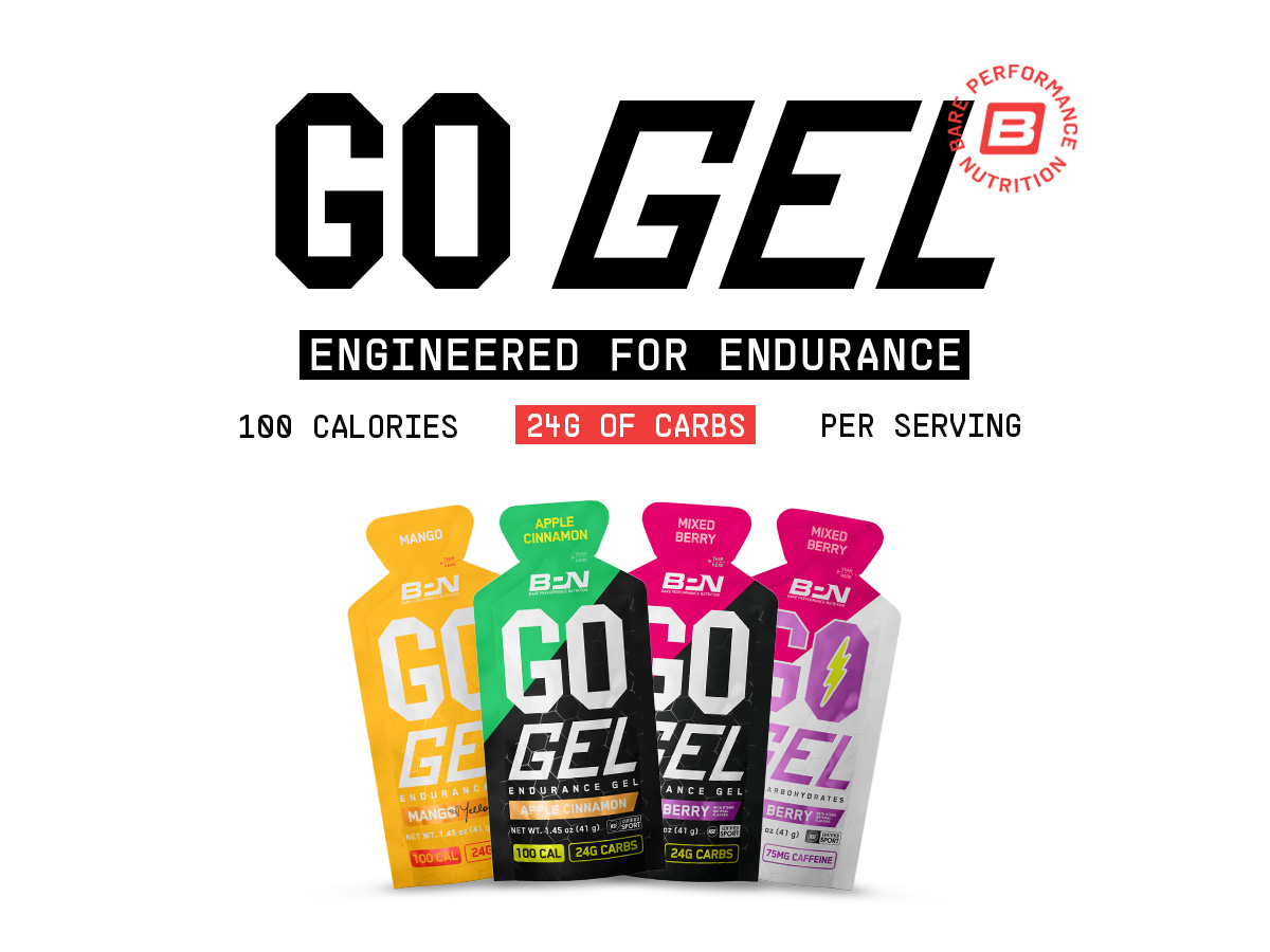 BARE PERFORMANCE NUTRITION, BPN Go Gel Endurance, 24g of Carbohydrates & 100 Calories per Pack, Vegan + Gluten Free Running Gel, 10 Single-Serving Packs, Apple Cinnamon