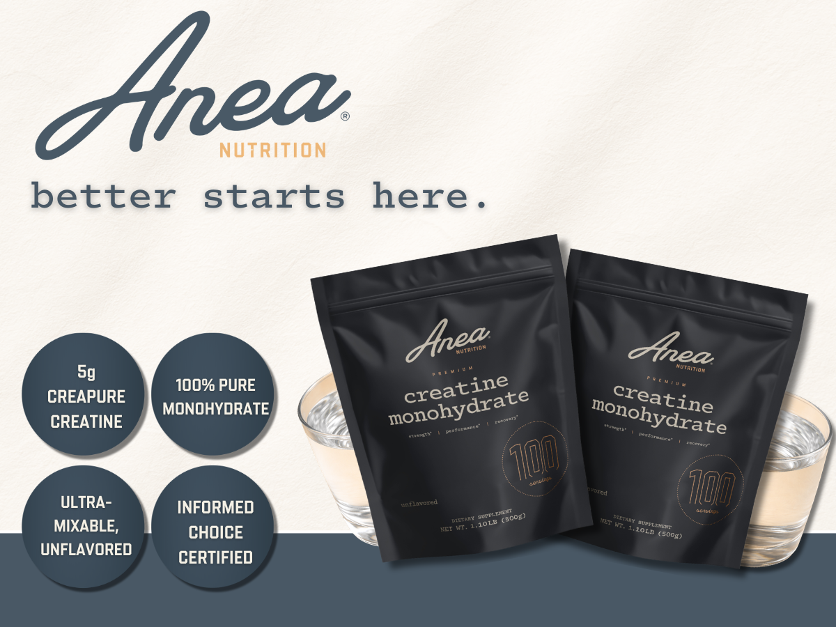 Anea Creatine Monohydrate, Micronized, Creapure, Unflavored, 100 Servings