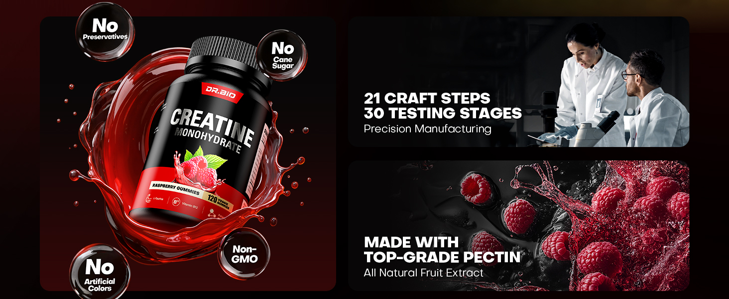 Instant Boost Creatine Monohydrate Gummies, Complex Formula with Real 5000mg Creatine, L-Taurine, B12, Mg & K, Pre-Workout Creatine for Women & Men to Support Energy, Muscle, Recovery, 0 Sugar, Vegan