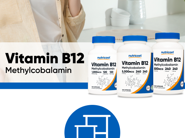 Nutricost Vitamin B12 (Methylcobalamin) 2000mcg, 240 Capsules, Gluten Free