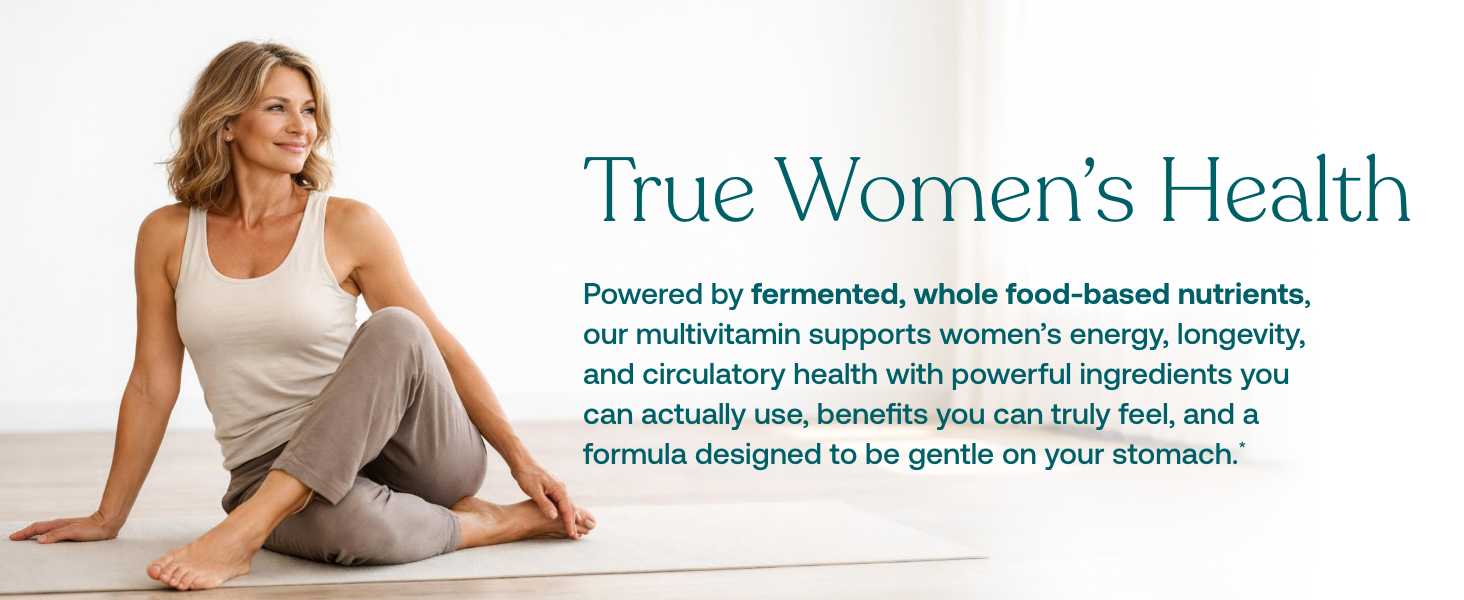 True Grace Daily Women’s Multivitamin 50+ - 60 Easy-to-Swallow Tablets - Immune, Energy, Longevity & Memory Support - Vegan - Gluten, Soy & Iron Free - 30 Servings