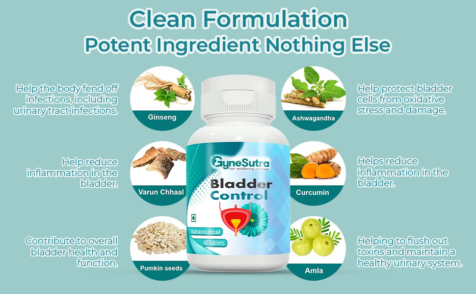 Bladder Control, Manages Urine Incontinence and Frequent Urgency, Supports Bladder Health, 120 Tablets