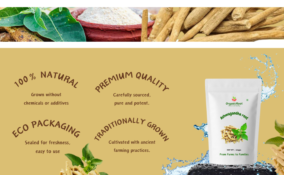 Ashwagandha Root Whole 340g | Super Herb,100% Natural, Chemical-Free, Ayurvedic Supplement