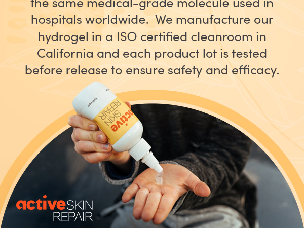 Active Skin Repair First Aid Hydrogel with Medical Grade Hypochlorous, 3 oz