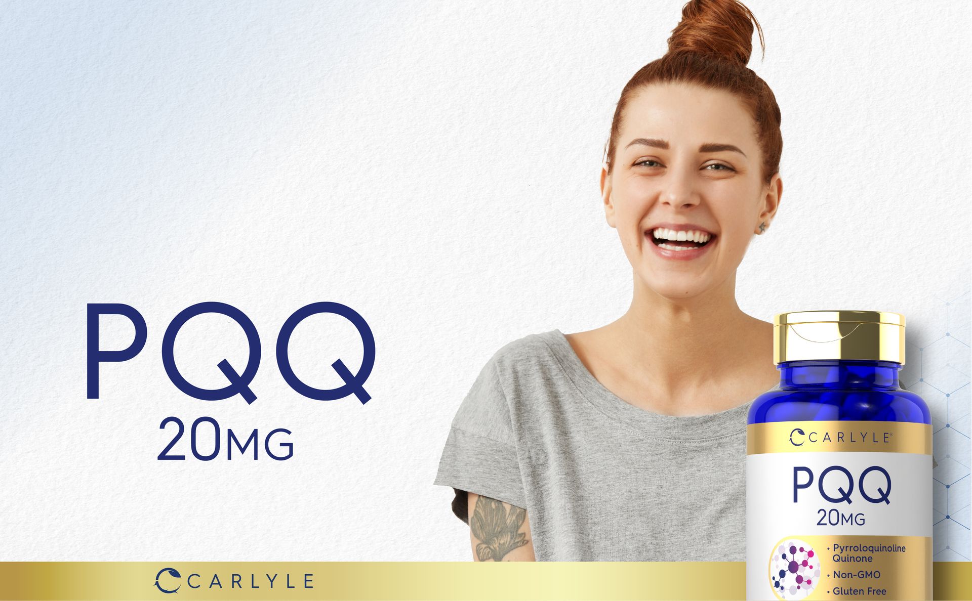 Carlyle PQQ Supplement 20 mg | 60 Capsules | Non-GMO and Gluten Free