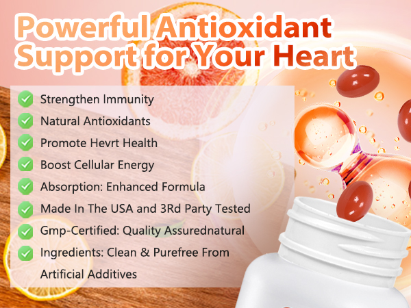 OMOGS CoQ10 200mg Softgels, Coenzyme Q10 High Absorption Supplements Support Heart Health, Cardiovascular Health, Immune System & Cellular Energy Production, Gluten Free, 90 Softgels