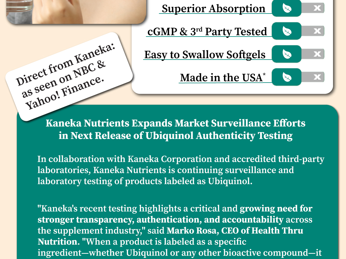 Health Thru Nutrition Ubiquinol 200mg 90 Softgels as Kaneka QH Reduced CoQ-10 | Stabilized - 3rd Party Tested | Enhanced Bioavailability | Cardiovascular & Mitochondria Function Support | Non-GMO