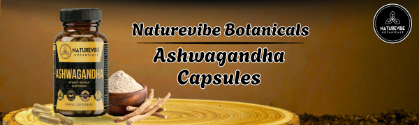 Ashwagandha Capsules 180 Veg Capsules by Naturevibe Botanicals Withania Somnifera Root Extract Supplement | Plant-Based Source of Natural Antioxidants | Daily Herbal Wellness Support