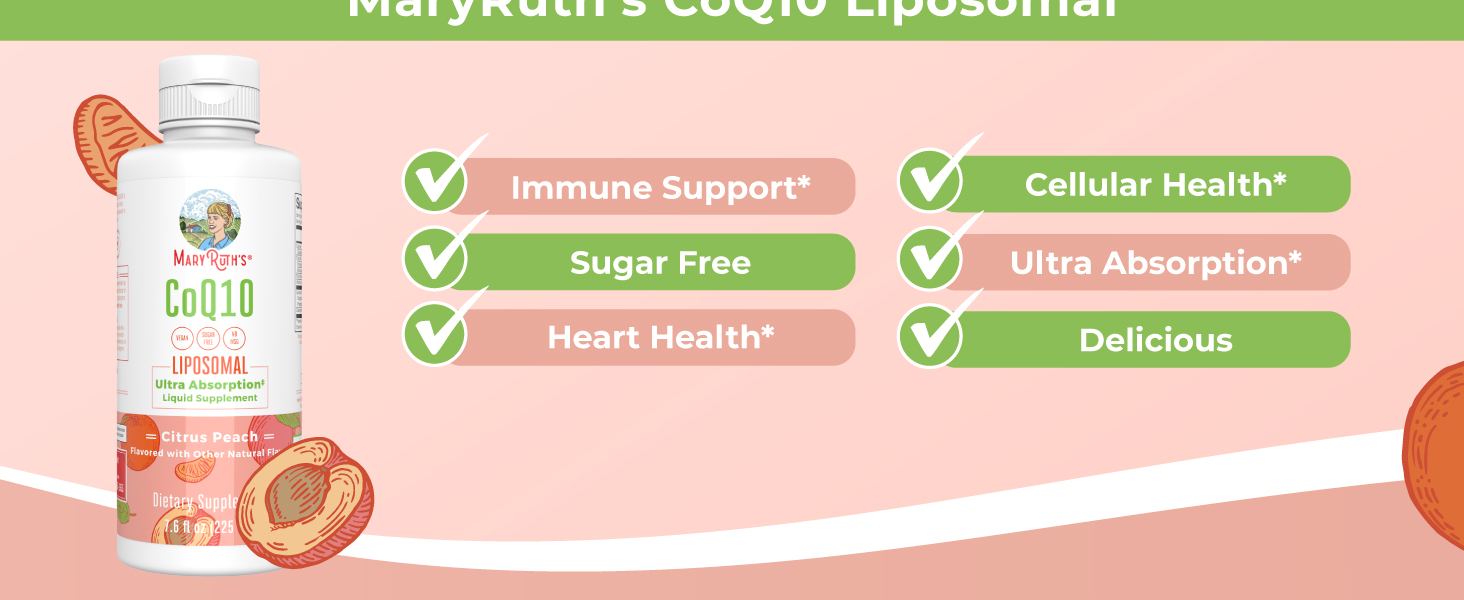 MARYRUTH'S CoQ10 Liquid Liposomal, 45 Servings, Immune Support Supplement