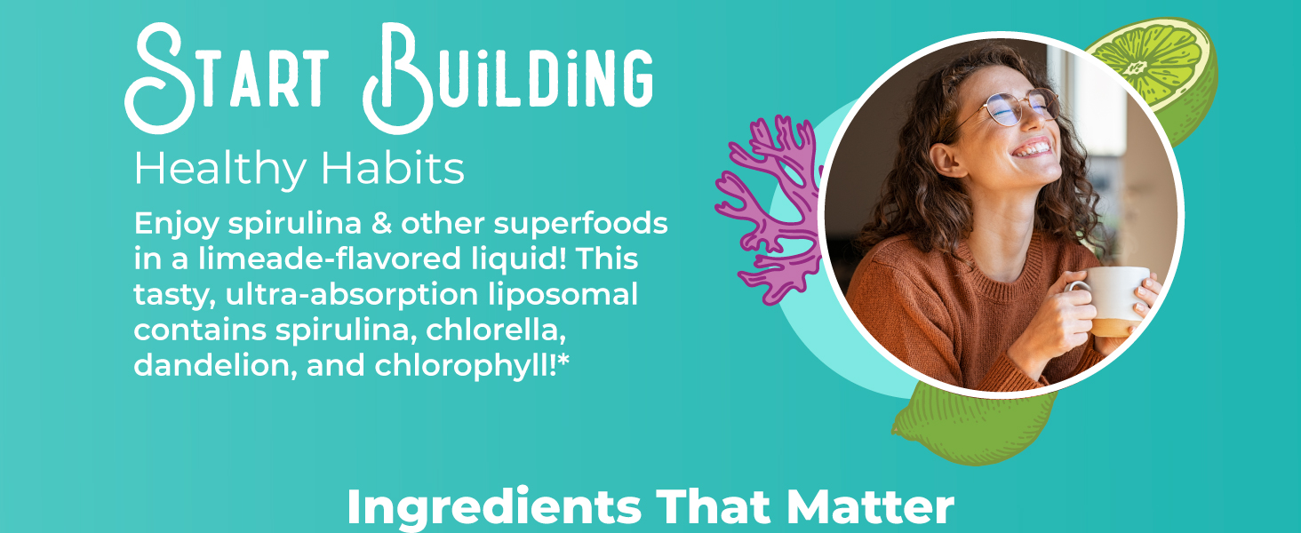 MARYRUTH'S Sea Moss with Spirulina and Chlorella Liposomal, 15 Servings