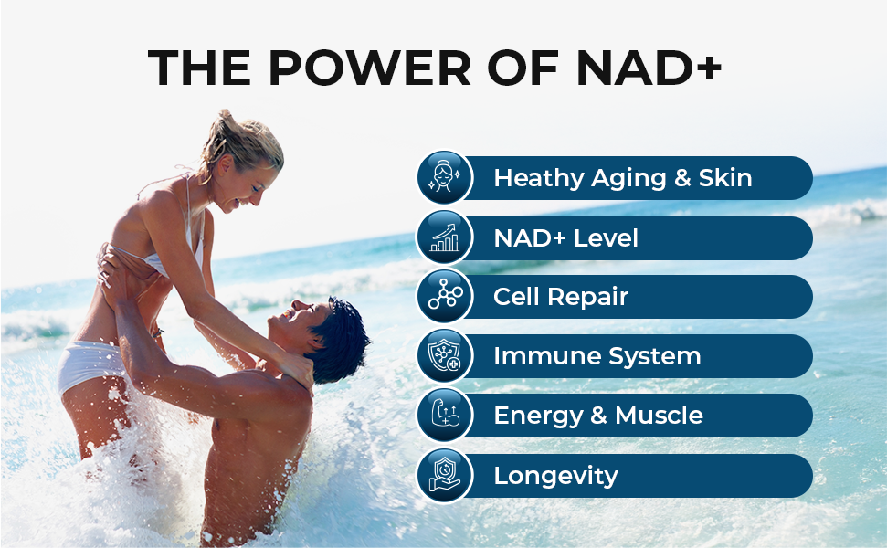 2010 MG NAD+ Supplement- Nicotinamide Riboside, Resveratrol, Quercetin & BioPerine® (High Absorption)- Natural NAD Booster for Anti-Aging, Cellular Energy, Skin- For Women & Men- 90 V Capsules