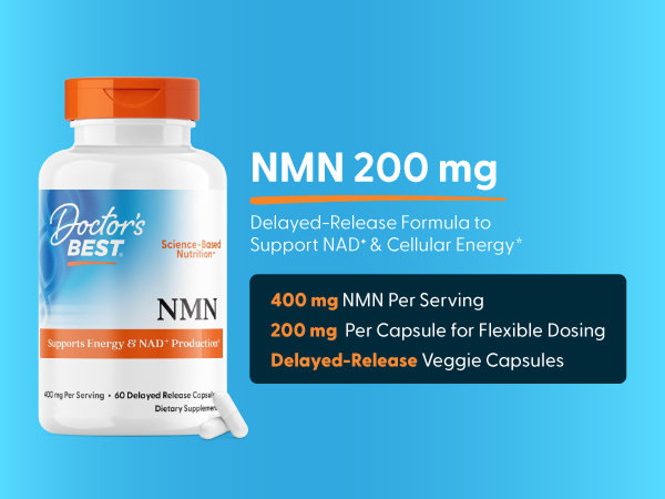 Doctor's Best NMN Supplement, for Women & Men, Vegan, Non GMO, 60 Veg Caps