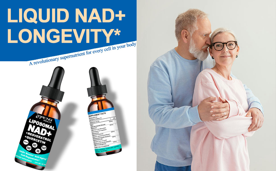 NAD Supplements for Women & Men, Fast Acting Liquid NAD Plus Resveratrol