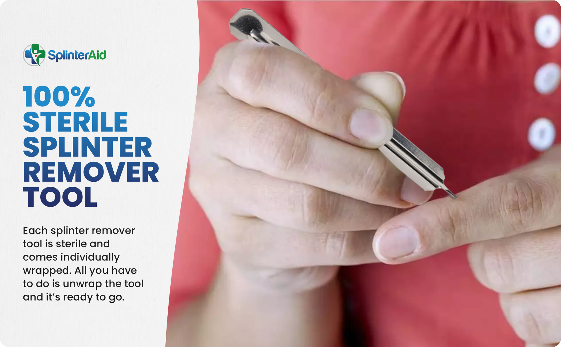 SplinterAid - Painless Splinter Removal Kit (30-Count) | Quick, Easy Splinter Out | Compact & Essential First Aid for Home, Travel, Camping | Perfect for Hiking, Woodworking, Outdoors | No Tweezers Needed