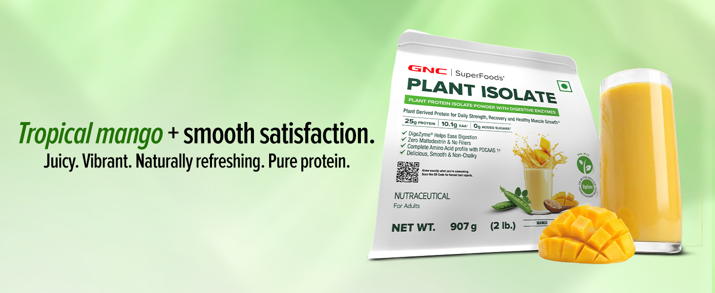 GNC Plant Protein Isolate Powder | 25g Protein Complete Amino Acid Profile with PDCAAS 1 Score | DigeZyme® For Faster Absorption | No Added Sugar | Delicious & Non-Chalky | Chocolate Hazelnut (2lbs)