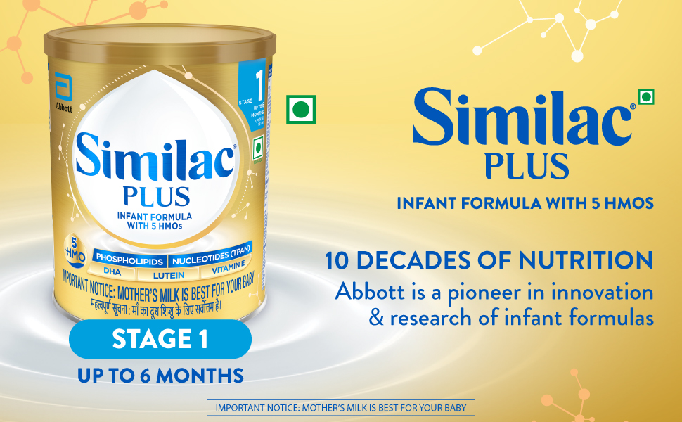 Similac Plus Stage 1 (Up to 6 Months) Infant Formula with 5 HMOs 400g Powder TIN